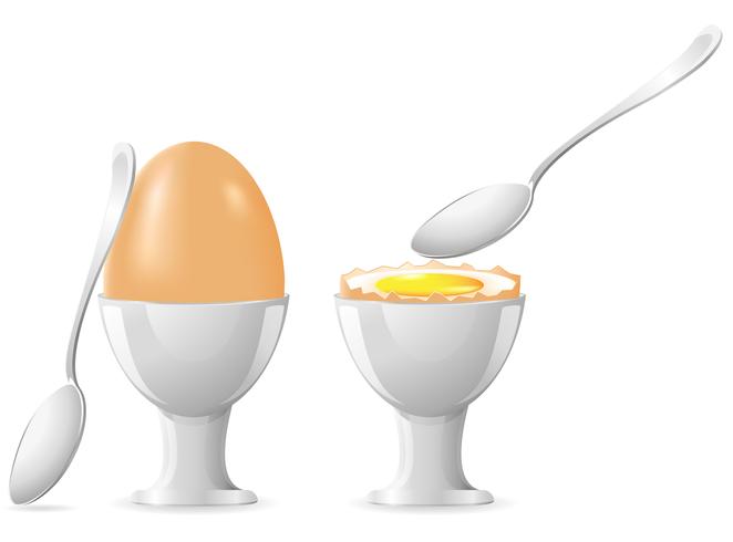 egg on stand with a spoon vector illustration