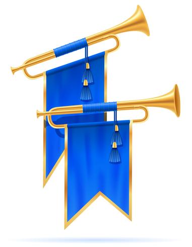 king royal golden horn trumpet vector illustration