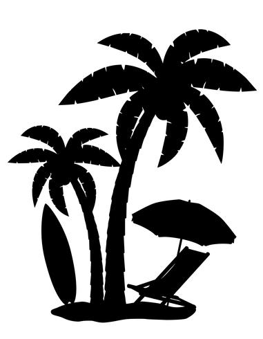 silhouette of palm trees vector illustration