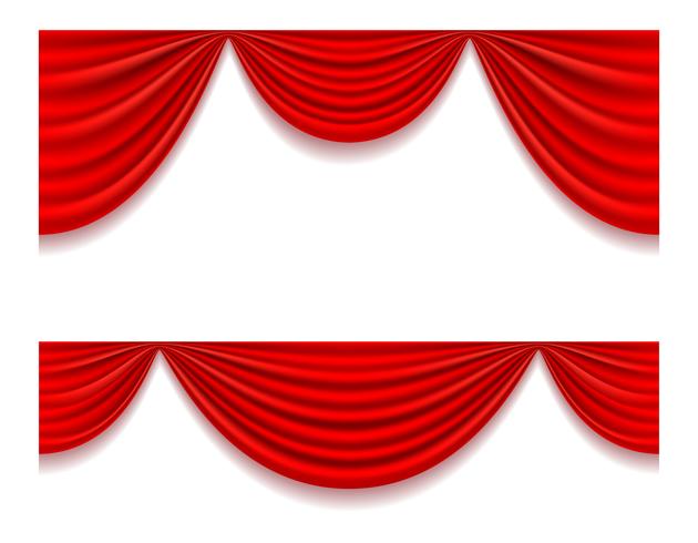 red theatrical curtain vector illustration