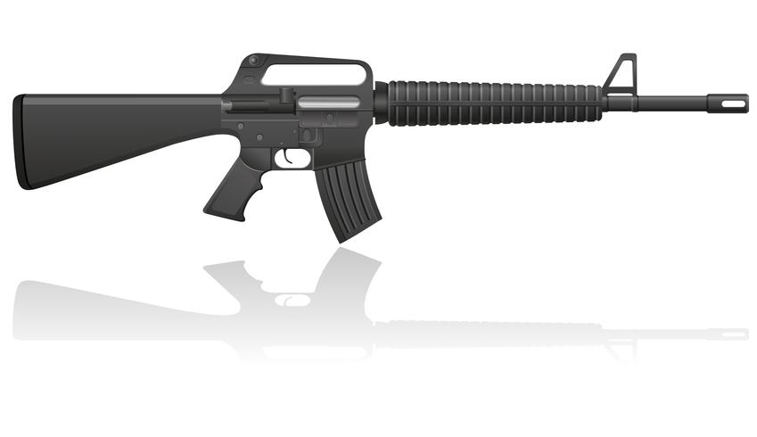 automatic machine M-16 vector illustration