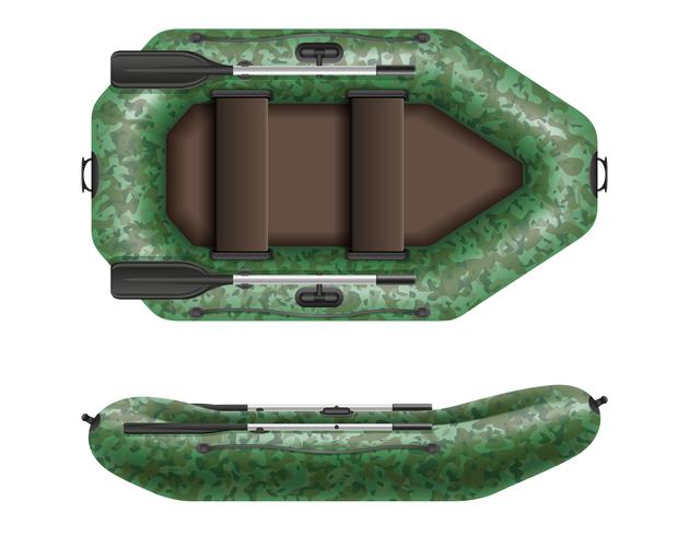 inflatable rubber boat for fishing and tourism vector illustration