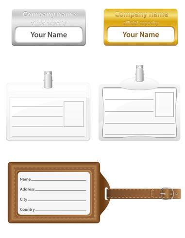 conjunto de tarjeta de identificación iconos vector illustration