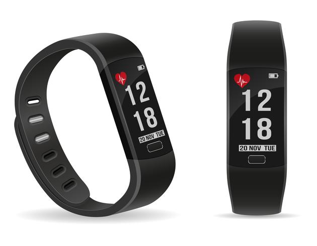 digital smart fitness watch bracelet with touchscreen stock vector illustration