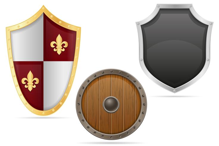 Ilustración de vector stock medieval escudo de batalla