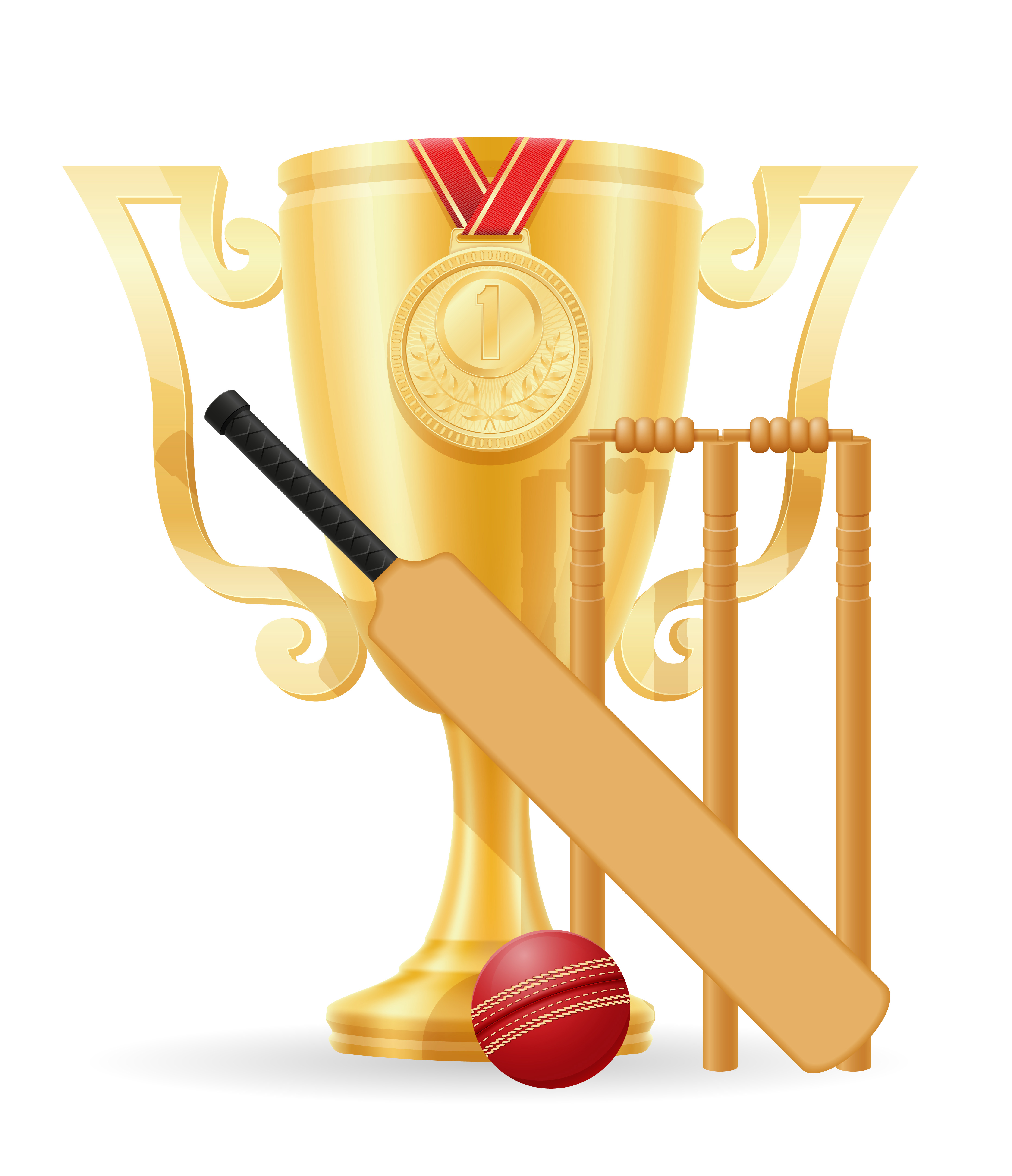 cricket cup winner gold stock vector illustration 494097 Vector Art at