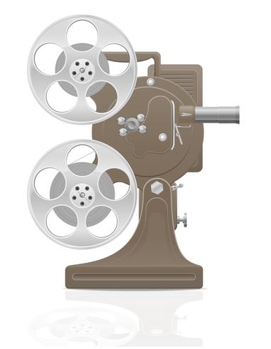 old retro vintage movie film projector vector illustration