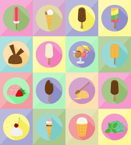 ice cream flat icons vector illustration