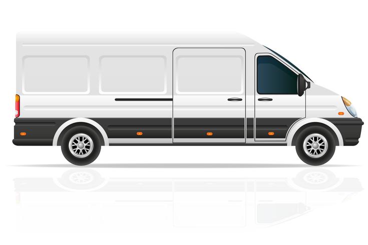 Mini bus para el transporte de carga ilustración vectorial vector