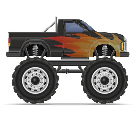 Ilustración de vector de recogida monster truck coche