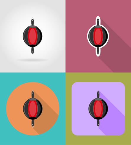 punching bag for boxing flat icons vector illustration