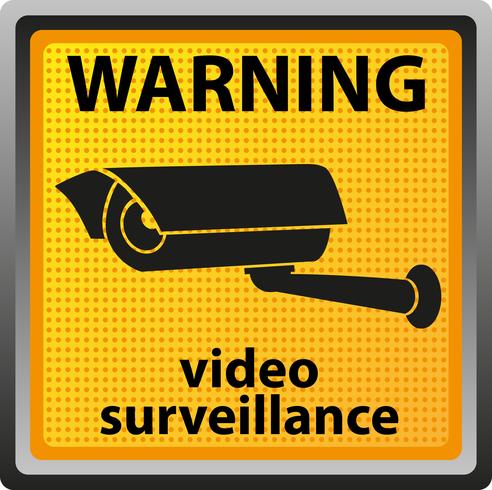 sign warning of surveillance camera vector