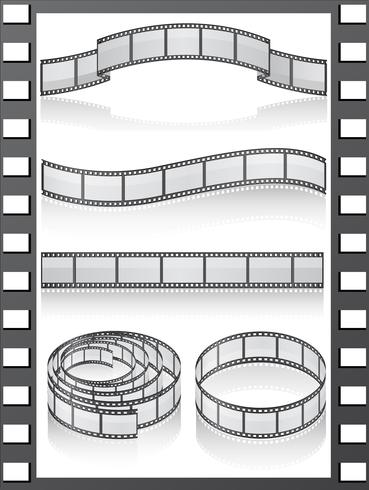 establecer iconos de la tira de película vector