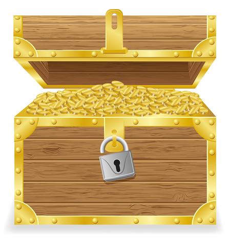 antique treasure chest vector illustration