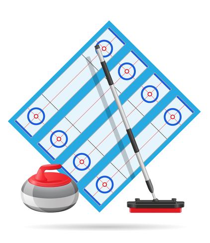 Zona de juegos para curling deporte juego vector illustration