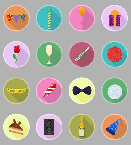 celebrations set flat icons vector illustration