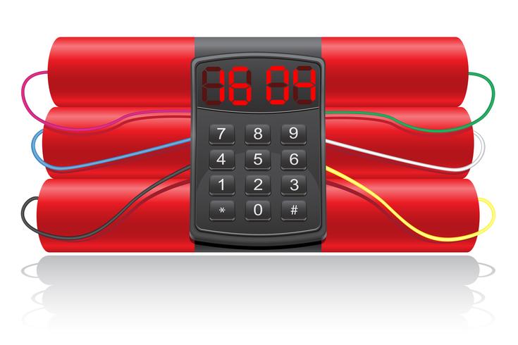 explosive dynamite and clockwork vector illustration