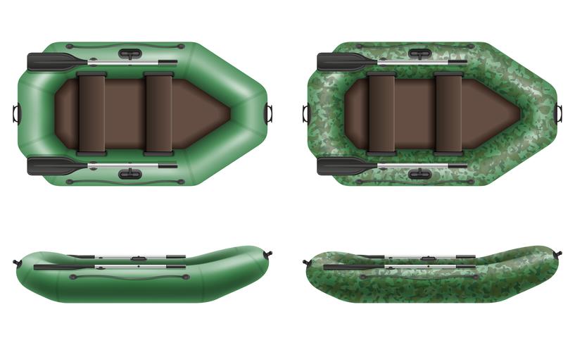 Bote inflable de goma para la pesca y el turismo ilustración vectorial vector