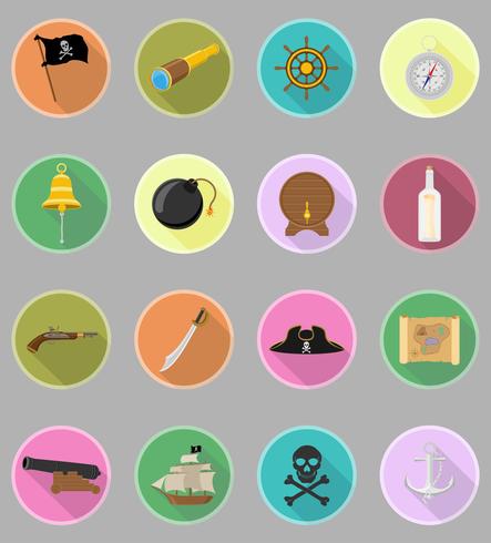 pirate flat icons vector illustration
