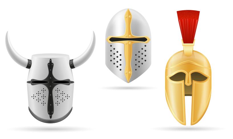 Ilustración de vector stock medieval de batalla casco