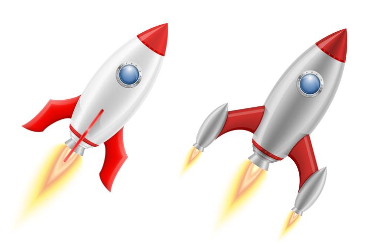 espacio cohete retro nave espacial ilustración vectorial vector