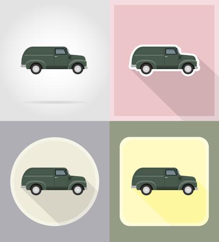 iconos de recogida de coche retro viejo vector ilustración aislado