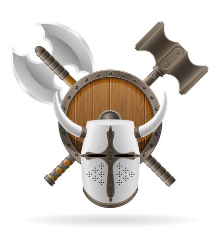 ancient battle weapons stock vector illustration