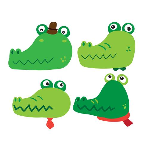 crocodile character vector design