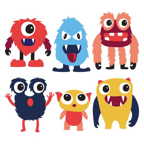monster character collection design vector