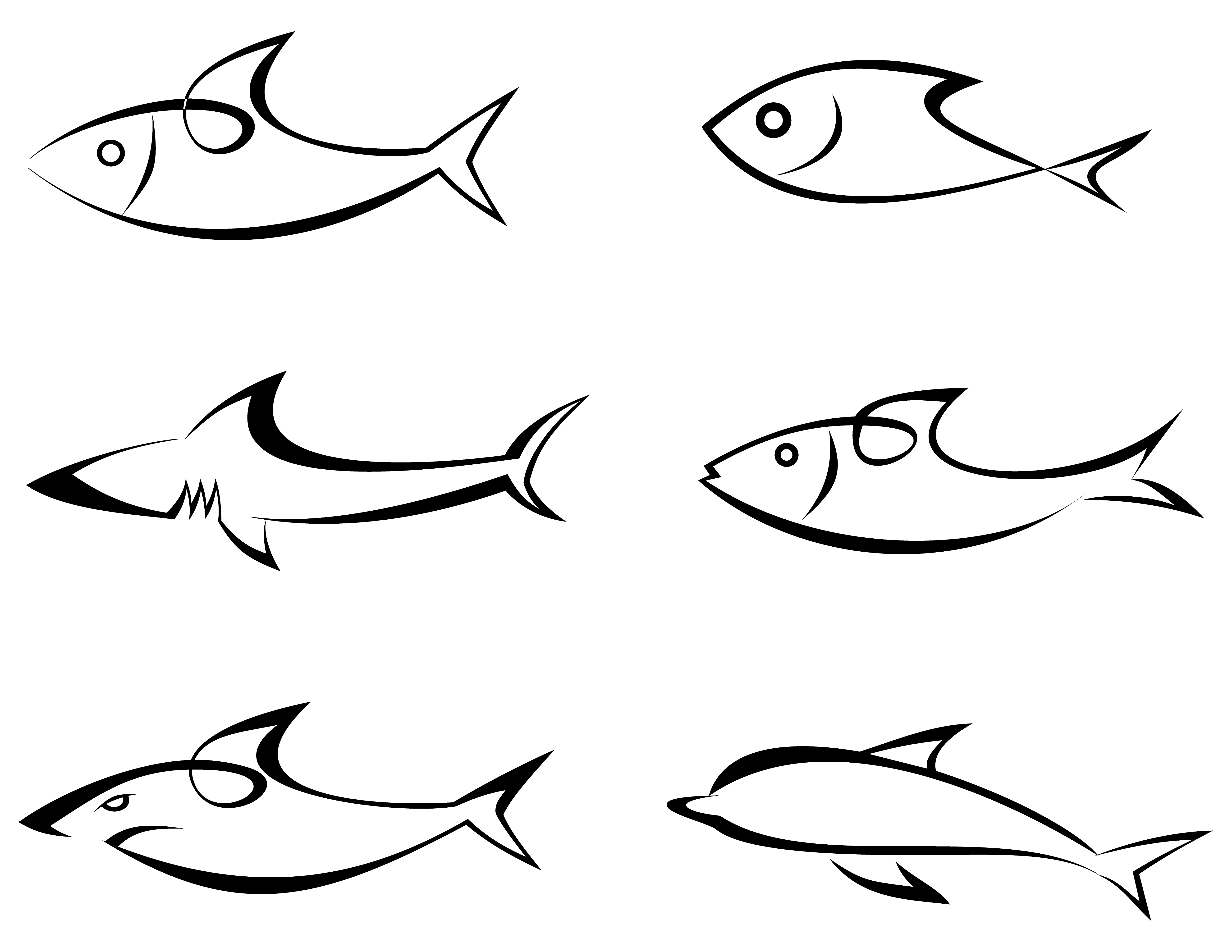 Fish - set of vector icons - Download Free Vectors, Clipart Graphics