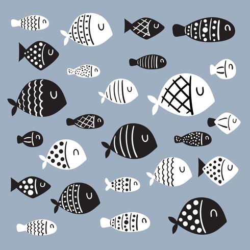 fish character vector design