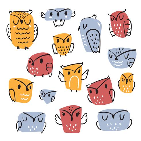 owls character vector design