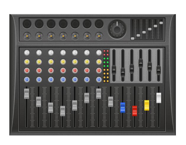 panel consola ilustración mezclador de sonido vector