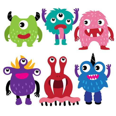 monster character collection design vector