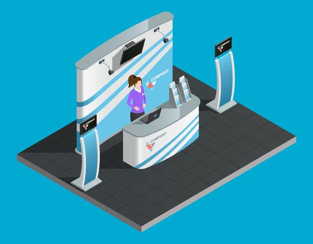 Exibition stand isometric vector