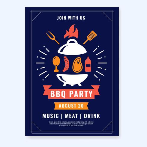 Bbq Party Poster Vector