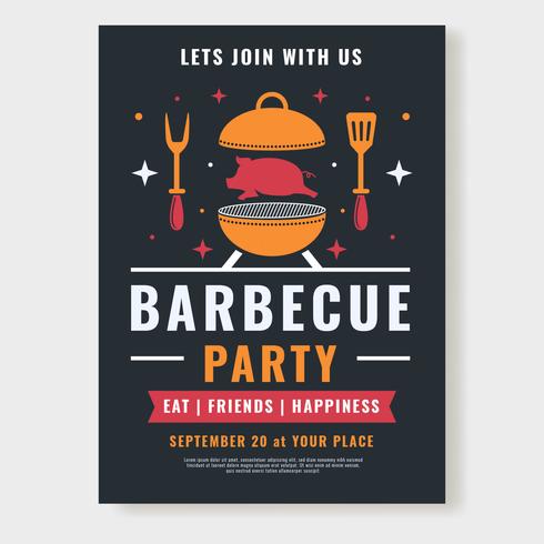 Vector de cartel de fiesta de barbacoa