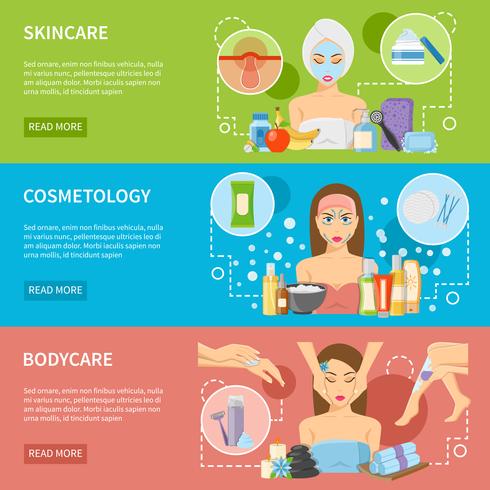 Cosmetology And Spa Procedures Horizontal Banners vector