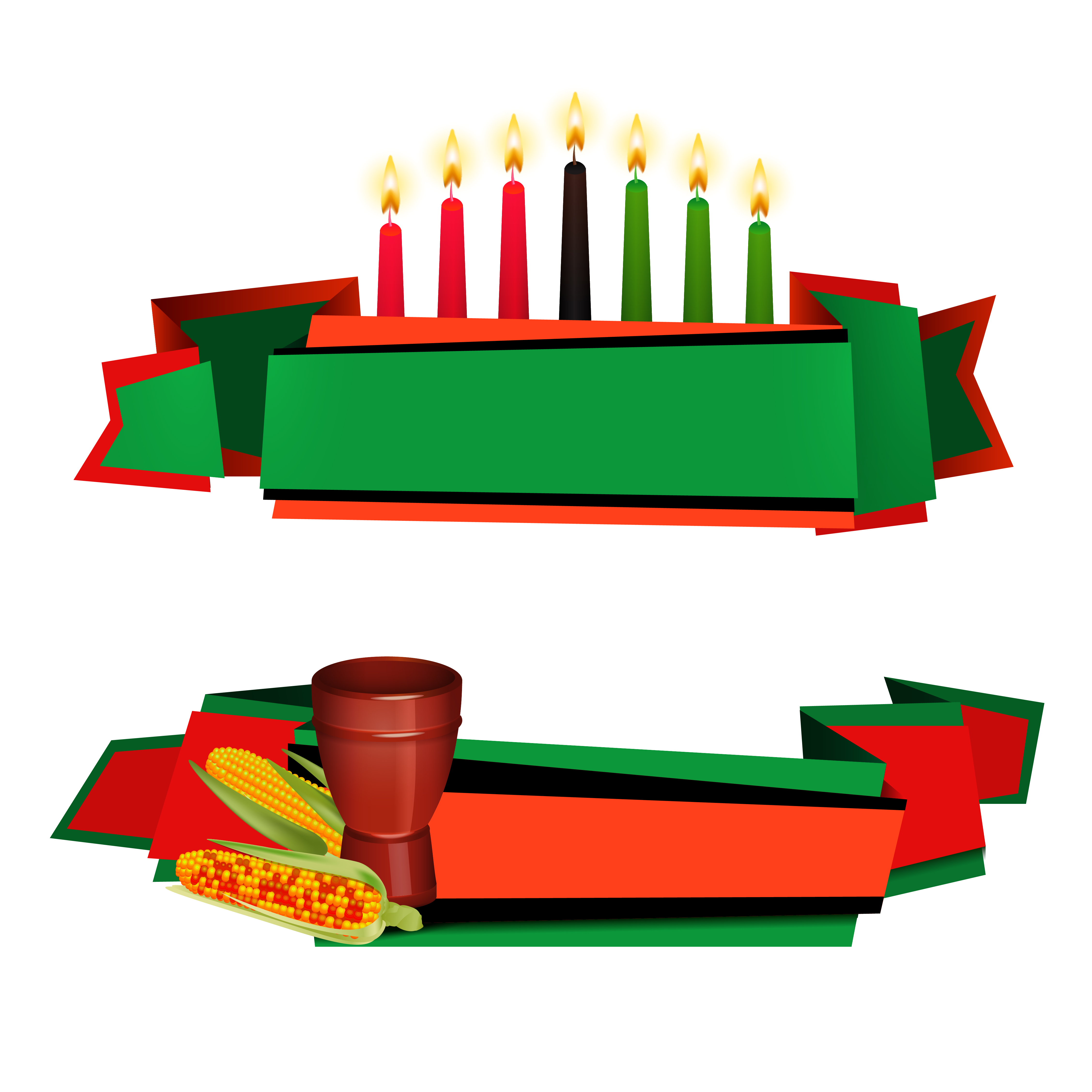 Kwanzaa Ribbon 2 Colorful Banners Set Download Free Vectors Clipart Graphics Vector Art