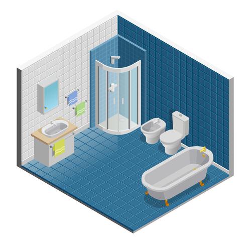 Diseño de interiores de baño vector