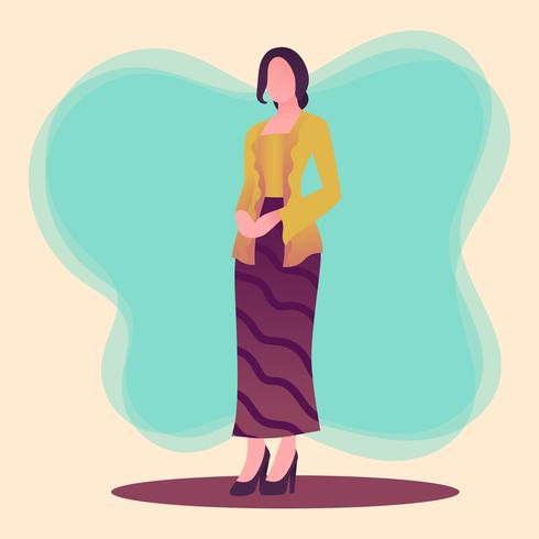 kebaya kartini vector