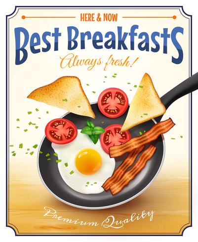 Restaurant Breakfast Advertisement Retro Poster  vector