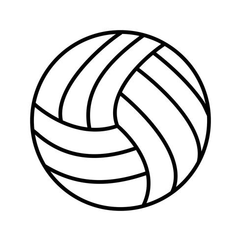 Voleibol línea de icono negro vector