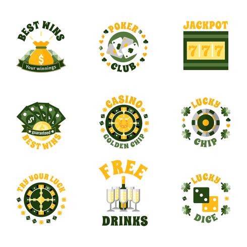 Casino Icons Badges Set vector