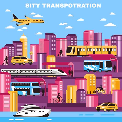 City Transportation Vector Illustration