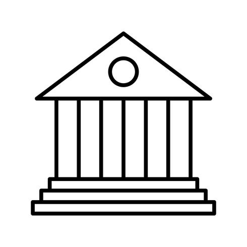 Icono de línea de banco negro vector