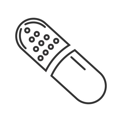 Pill Line Black Icon vector