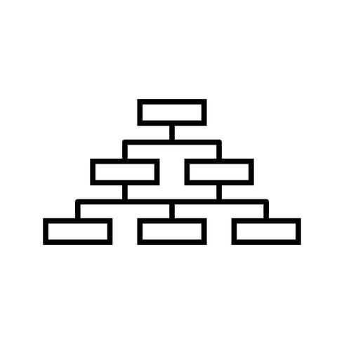 Diagrama de flujo gráfico de barras línea icono negro vector