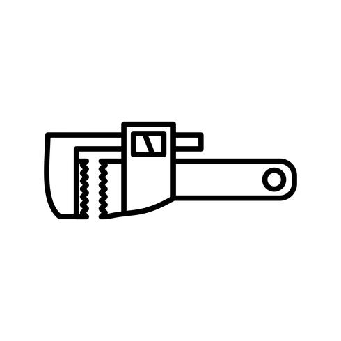 Wrench Line Black Icon vector