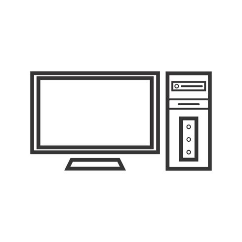 Computer Line Black Icon vector